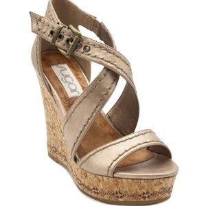 COPY - New In Box Sugar Hazy Bronze Wedge Sandals